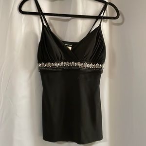 Classy black with sparkle accent lightly padded tank